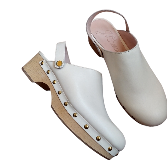 J. Crew Convertible Leather Clog Dusty Ivory - Picture 13 of 15